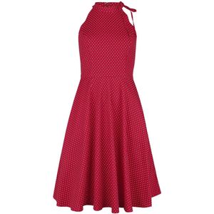 Banned Hattie Halter Spot Dames Medium-lengte jurk - rood/wit - 3XL