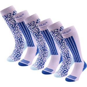 Poederbaas Skisokken Dames - 6 paar - Lila - Maat 35/38