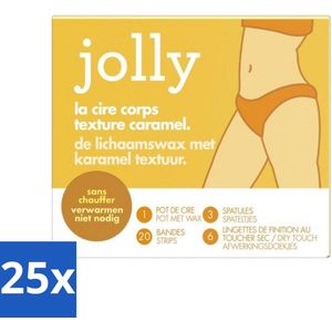 25 x Jolly - Lichaamswax - Karamel Structuur - 20 Strips - Lichaamswax - Haarentfernung - Karamelstructuur - Gevoelige Huid - Zachte Huid