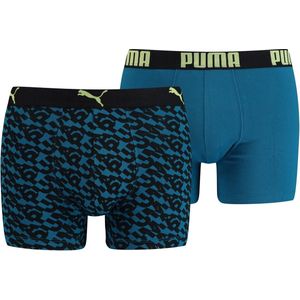 Puma - Logo AOP Boxer 2P - Boxers 2-Pack - S - Blauw