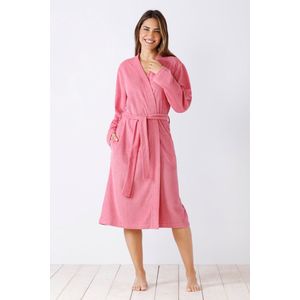 Roze badstof badjas Hajo - Roze - Maat - 36/38