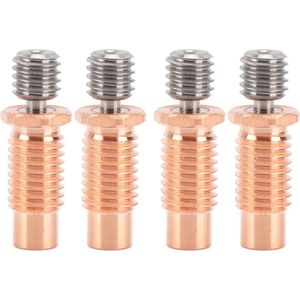 Bimetaal Heatbreak 4 STKS - Koper Bimetaal Warmte Breken - Hoge Temperatuur 3D Printer Accessoires - V6 with Hex Edge .