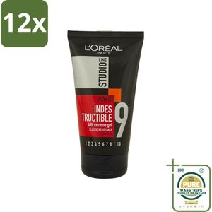 L'Oréal Paris - Gel - Studio Line - Indestructible - 48H Extreme Fixatie Gel - 150 ml - Voordeelverpakking - 12 stuks - 48 uur - L'Oréal Paris