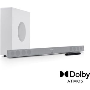 Teufel CINEBAR 11 voor Dolby Atmos 2.1-Set - Soundbar met draadloze subwoofer - Bluetooth met aptX - Virtuele surround sound - wit