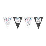Vlaggenlijn gender reveal party/feest slinger 10 meter - Baby jongen/meisje party decoratie