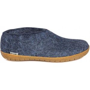 Glerups pantoffel van wolvilt met rubber zool - Denim - maat 35