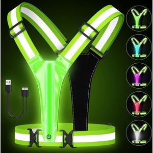 Hardloopvest-hardloopvest met verlichting-hardloop vest-Hardloop Verlichting-Hardloophesje-Hardloop licht-LED reflecterend hardloopvest-5 kleuren