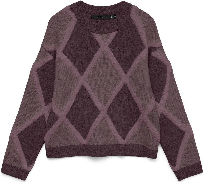 Vero Moda - Vmargie Ls O-neck - Gebreide Trui - Bordeaux