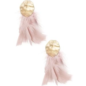 Yehwang Feather Babe oorbellen | Roze