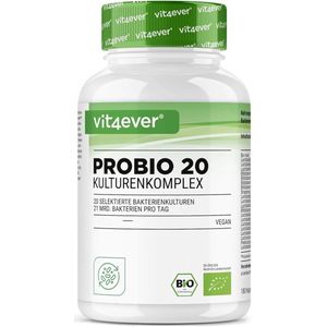 Probio 20 Complex - Culturencomplex met 20 bacteriestammen + FOS - 210 darmcapsules (DRcaps®) - 21 miljard melkzuurbacteriën per dag - Hoog gedoseerd - Veganistisch - Laboratoriumgetest | Vit4ever