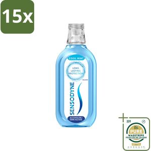 15 x Sensodyne - Mondwater - Fresh & Cool - Gevoelige Tanden - 500 ml - Grootverpakking - Gevoelige Tanden - Mondwater - Frisse Adem - Tandgevoeligheid - Fluoride