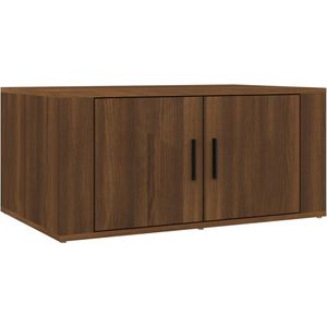 vidaXL Salontafel - 80x50x36 cm - Bruineiken - Bewerkt hout Salontafel - Bijzettafel - Houten Salontafel - Bruine Meubelen - Bruine Eik