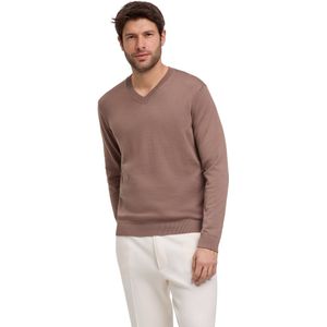 FALKE Basic Apparel V-Neck elegante klassieker katoen trui heren bruin - maat L