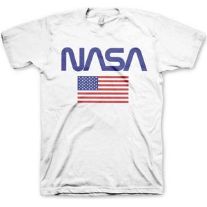 NASA Heren Tshirt -XL- Old Glory Wit