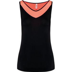 PROACT® Tweekleurige padeltop voor dames PA4031 - Black / Coral - L