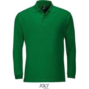 SOLS Heren-Winter II Poloshirt met lange mouwen van Piqué katoen (Kelly Green) Maat L