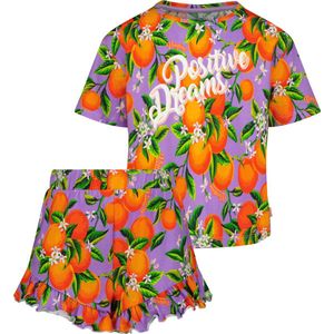 Vingino Shortama Waranda met All Over Print Lila/Oranje/Groen
