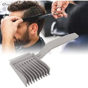 CHPN - Opscheerkam - Fade Kam - Kam - Kapperskam - 2 in 1 - Haar shapen - Haarlijn - Kapsel - Barber - Barbier - Kapper - Grijs - Kunststof