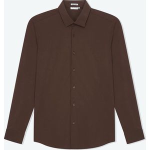 Solution Clothing Felix - Casual Overhemd - Kreukvrij - Lange Mouw - Volwassenen - Heren - Mannen - Bruin - XXL