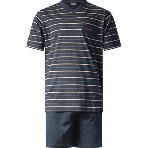 Gentlemen - heren shortama 114281 - zomer pyjama - V-hals - donkerblauw - maat M