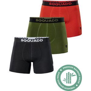 SQQUADD® Bamboe Ondergoed Heren - 3-pack Boxershorts - Maat S - Comfort en Kwaliteit - Voor Mannen - Bamboo - Zwart/Grijs/Blauw