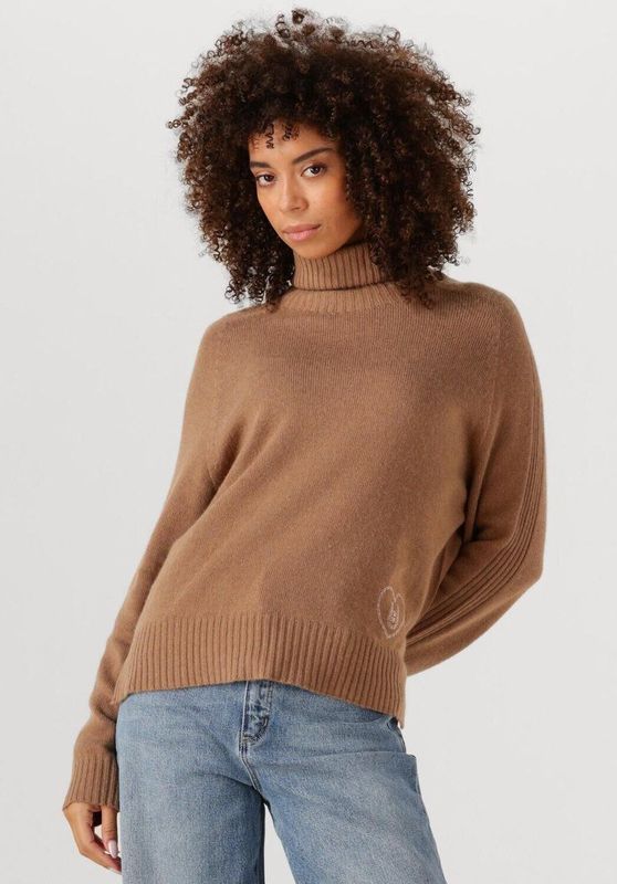 Liu Jo Ecs Maglia Chiusa Truien & vesten Dames - Sweater - Hoodie - Vest- Camel - Maat XS