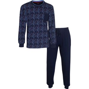 MEQ Heren Pyjama - Pyjama Set - 100% Katoen - Donker Blauw - Maat XXL