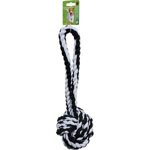 Hondenspeelgoed - touwbal met lus XXL - katoen Kleur: zwart/wit - Afmeting: 50 cm