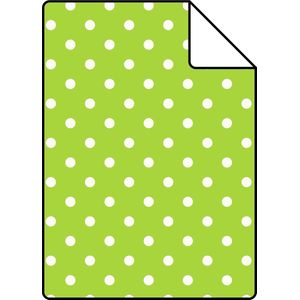 Proefstaal ESTAhome behang stippen limegroen - 26,5 x 21 cm - 115743-S