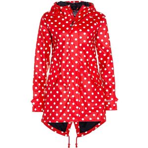 Rode dames regenjas met witte stippen / parka HafenCity® van BMS XXL