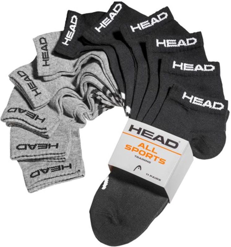 Socks head elements sneaker sokken 11-pack zwart-grijs melange mix 43-46