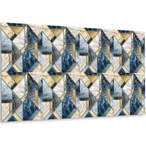 Tulup PVC Wandpaneel - Abstracte Geometrie Vinyl Wandpaneel - 100 cm x 50 cm - Veelkleurig Vinyl Wandpaneel - 1 stuk - Wandpaneel PVC - Geometrisch Wandbekleding - Wandpaneel Zelfklevend - Plaktegels Keuken en Badkamer