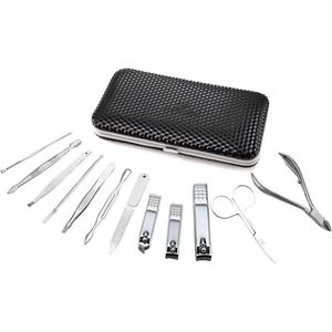 Manicure Set Professionele Pedicure Nagelriemsnijder - 12 Stuks - Prachtige Doos - Zwart