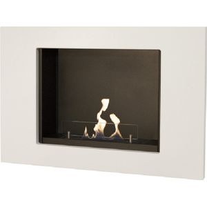 Xaralyn - Goya wandhaard - Bio Ethanol haard - MDF - 19 x 97 x 65 cm - Wit/ Zwart/ Grijs