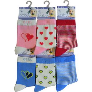 Baby / kinder sokjes harts - 24/27 - meisjes- 90% katoen - naadloos - 12 PAAR - chaussettes socks