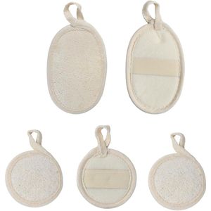 Luffa Face Peeling met Elastische Band - Natuurlijke Loofah Douche Spons - Biologische Loofah Spons - Lichaamsverzorging voor Badkamer en Spa - 4 Stukken
