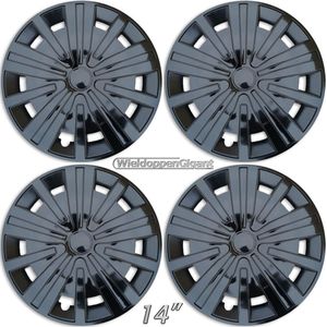 Wieldoppen SPLINE-GB 14 inch GLANZEND ZWART. Set a 4 stuks in doos (CONTROLEER UW BANDENMAAT en lees a.u.b. de onderstaande, uitgebreide tekst!)