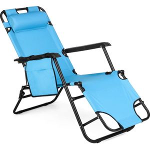 Outtec® 2-in-1 Strandstoel en Ligbed - Campingstoel - Ligstoel - Lounger - Tuinstoel - tot 150 kg - voor Tuin, Balkon, Strand, Camping