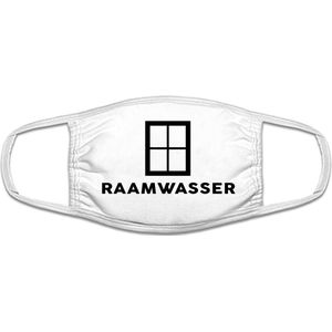Raamwasser | werk | beroep | gezichtsmasker | bescherming | bedrukt | logo | Wit mondmasker van katoen, uitwasbaar & herbruikbaar. Geschikt voor OV