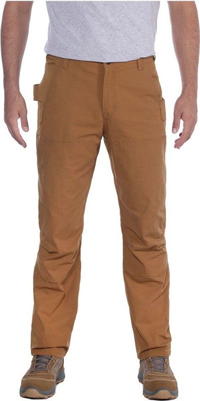 Carhartt - Steel Double Front Tech Broek - Bruin - Stretch Ripstop - Relaxte Pasvorm