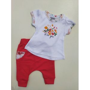 Nini - Outfit Lotte - 2-delige set - Shirtje, Broekje - Maat 62 - 2 t/m 4 maanden