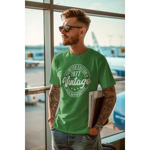 1977 Jaar Rood T-shirt Heren - Maat S - Aged Vintage - Verjaardag Cadeau Mannen - Limited Edition