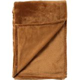 Dutch Decor - BILLY - Plaid 150x200 cm - flannel fleece - superzacht - Tobacco Brown - bruin