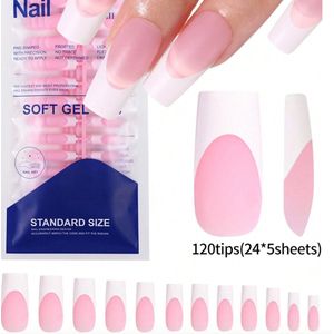 GUAPÀ® Nagel Tips 120 pcs | False Nails | Plaknagels | French Manicure Nagels | Nageltips nepnagels | Soft Gel Tips | Gel Nagels | Acryl Nagels | BIAB | 120pcs Nepnagel Tips French Manicure