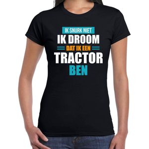 Snurk niet droom dat ik tractor ben t-shirt zwart dames - Slaap shirt L
