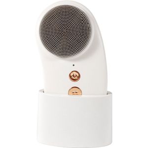 Elektrische gezichtsreinigingsborstel - Ultrasone mee-eterverwijdering en warme massage - Waterdicht schoonheidsapparaat, reinigt het gezicht grondig - Wit