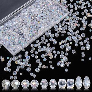Glass Beads for Bracelets - 800 Pieces, Transparent Glass Beads for Stringing