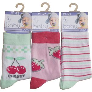 Baby / kinder sokjes butterfly - 21/23 - meisjes - 90% katoen - naadloos - 12 PAAR - chaussettes socks