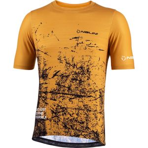 Nalini Heren Fietsshirt korte mouwen - gravel shirt Mosterd - NEW GRAVEL SHIRT Rusty mustard - XL