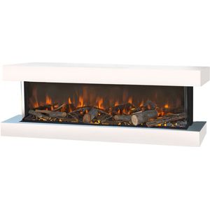 Xaralyn Disegno 120SW elektrische wandhaard - wit - 3-zijdige elektrische LED sfeerhaard - 1400 Watt verwarming - afstandsbediening